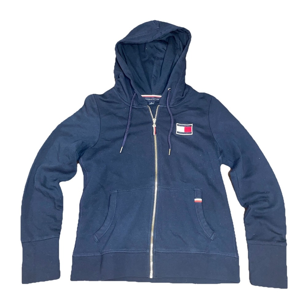 Tommy Hilfiger Hooded Sweatshirt Women's Size Medium Navy Blue  Full Zip
